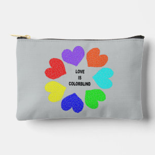 Pochette À Accessoires Amour interracial Coeurs arc-en-ciel