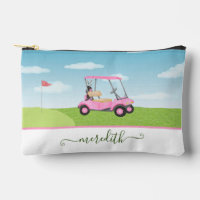 Amusants Pink Watercolor Golf Panier Nom personnal