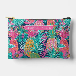 Pochette À Accessoires Ananas rose et vert Preppy Personnalisé