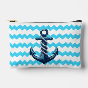 Pochette À Accessoires Ancrage bleu avec vagues bleues