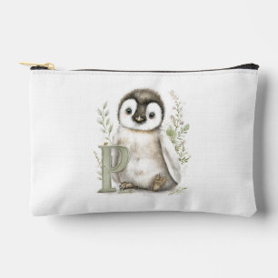 Pochette À Accessoires Animaux Bébés Mignons à l'Aquarelle avec Lettres d