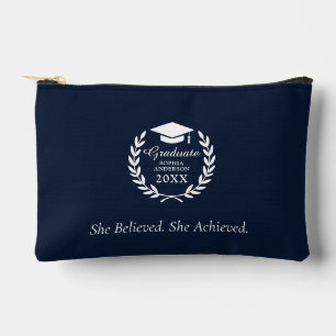 Pochette À Accessoires Année de graduation de la couronne de laurier bleu