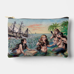 Pochette À Accessoires Antique Victoriens Sirènes Trésor Navire Vintage