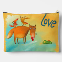 Aquarelle artisanale renard drôle