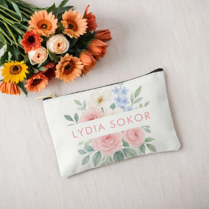 Pochette À Accessoires Aquarelle florale élégante personnalisée