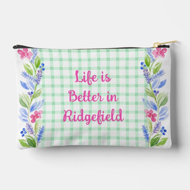 Pochette À Accessoires Aquarelle Florale Vérifier la vie est mieux votre  (Verso)