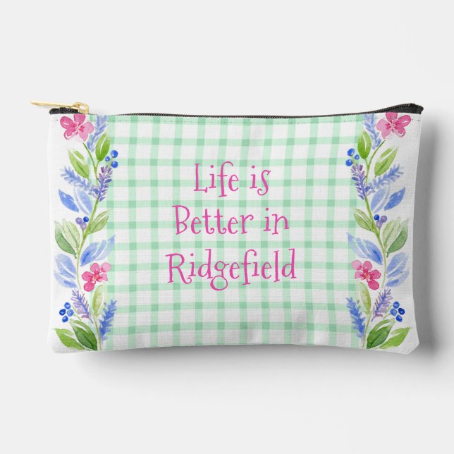 Pochette À Accessoires Aquarelle Florale Vérifier la vie est mieux votre  (Recto)