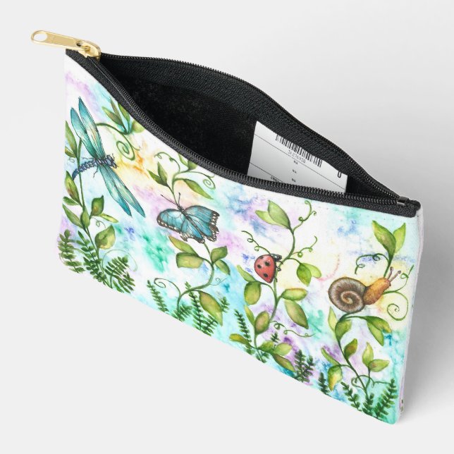 Pochette À Accessoires Aquarelle Insects Pouch - Papillon, libellule... (Ouvrir)