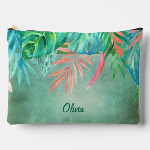 Pochette À Accessoires Aquarelle tropicale personnalisée