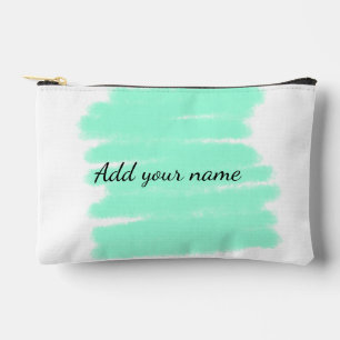 Pochette À Accessoires Aquarelle verte ajouter un nom texte message ici j