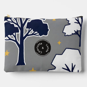 Pochette À Accessoires Arbre et étoile personnalisés de la forêt moderne