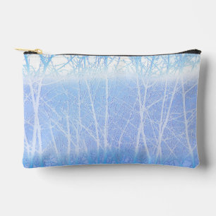 Pochette À Accessoires Arbres Brumeux Givrés Bleu Bébé