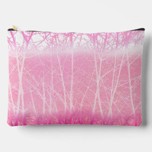 Pochette À Accessoires Arbres brumeux givrés en pêche et rose