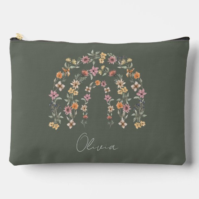 Pochette À Accessoires Arc-en-ciel floral Boho (Recto)