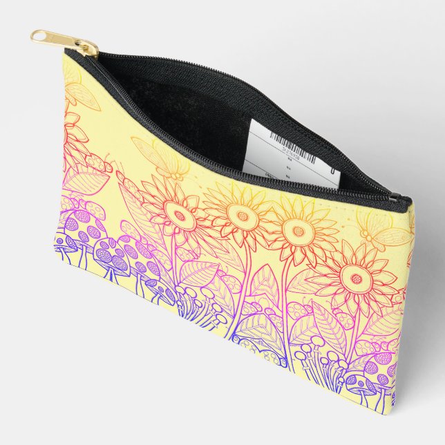 Pochette À Accessoires Arc-en-ciel Ombre Papillon & Ladybugs (Ouvrir)