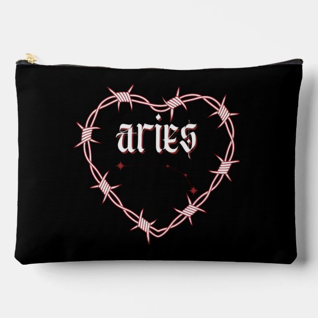 Pochette À Accessoires Aries Constellation Gothique Edgy Celestial Annive (Recto)