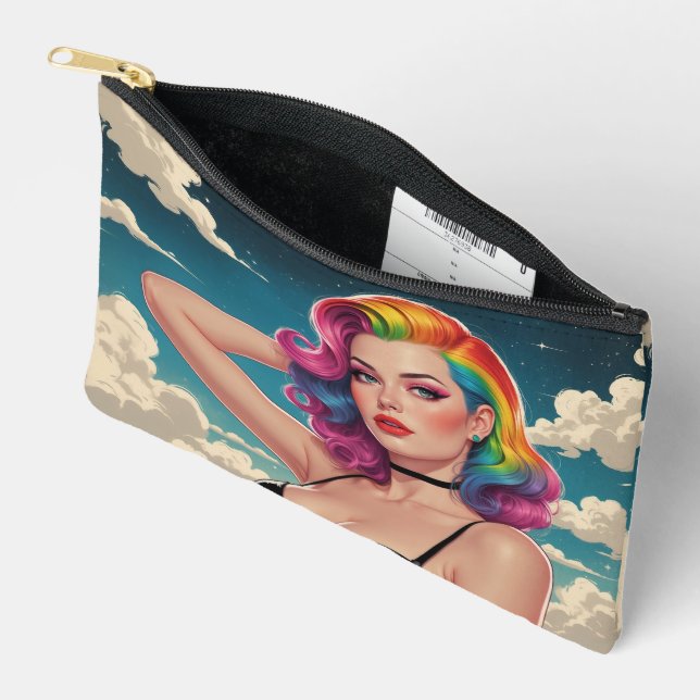 Pochette À Accessoires Arrière - plan de nuage arc-en-ciel (Ouvrir)