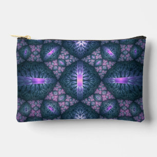 Pochette À Accessoires Art abstrait de fractale 3D motif bleu violet rose