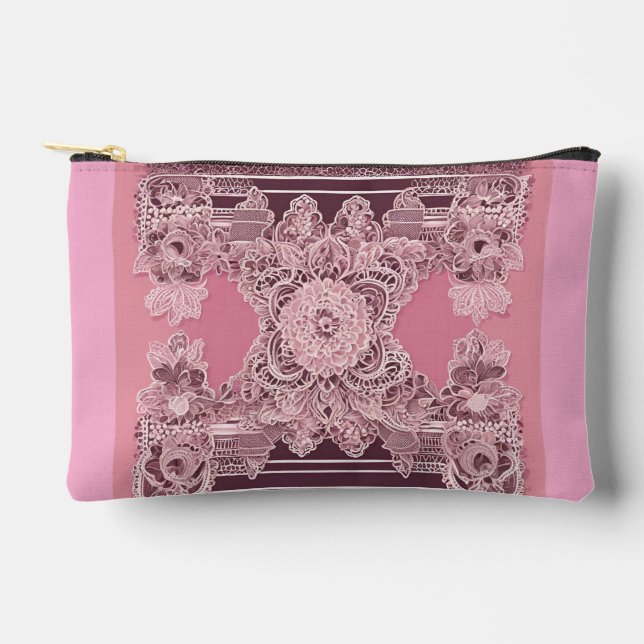 Pochette À Accessoires Art AI de style ethnique rose  (Recto)