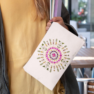 Pochette À Accessoires Art de fleurs pressées par S. Frigui d'après l'ori