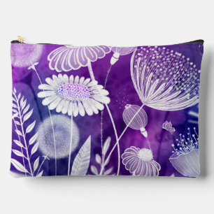 Pochette À Accessoires Art de fleurs sauvages violettes et violettes auda