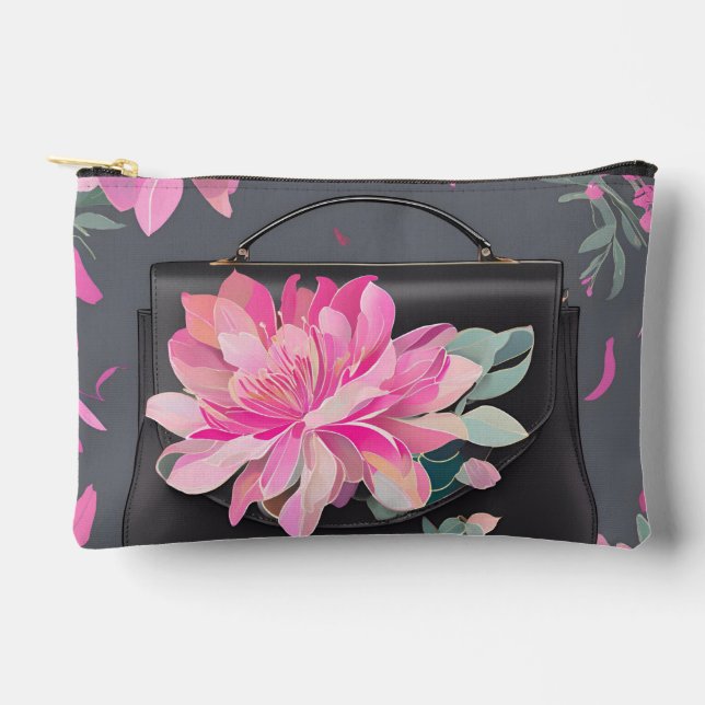 Pochette À Accessoires Art de l'IA Rose en floraison (Recto)