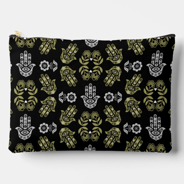 Pochette À Accessoires Art de protection de la main Hamsa (Recto)