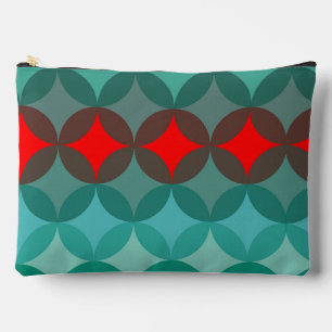 Pochette À Accessoires art déco inspiré turquoise & rouge abstrait
