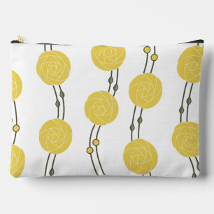 Pochette À Accessoires Art Nouveau Mackintosh rayures de rose jaune