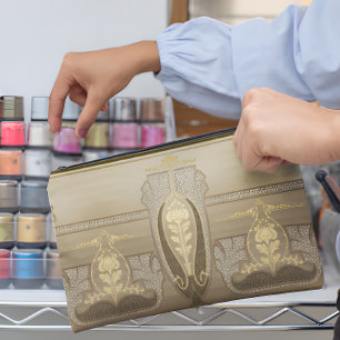 Pochette À Accessoires Art Nouveau Tall Vases Flower Inset Mariage Bride