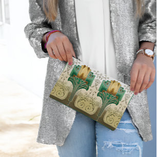 Pochette À Accessoires Art Nouveau Tulipes répétitives Style Motif Mariag