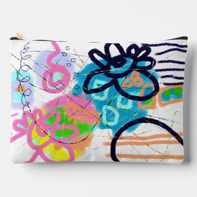 Pochette À Accessoires Art numérique abstrait original (Recto)