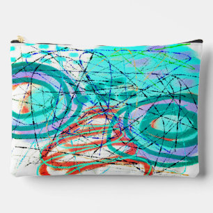 Pochette À Accessoires Art numérique abstrait unique