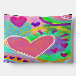 Pochette À Accessoires Art numérique cardiaque Abstrait coloré
