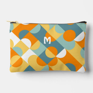 Pochette À Accessoires Art personnalisé bleu sarcelle vert orange milieu