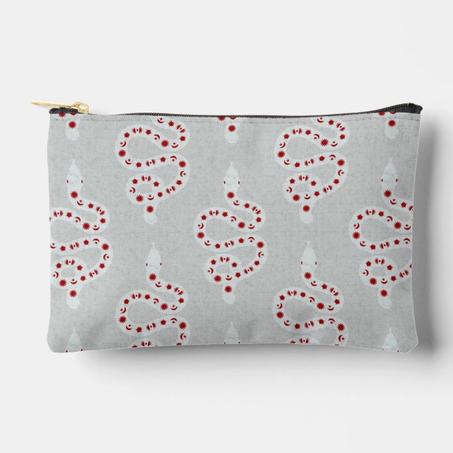 Pochette À Accessoires Art populaire texturé grunge sorcière serpent roug (Recto)