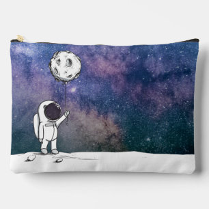 Pochette À Accessoires Astronaute dans l'espace avec ballon lunaire cosmo
