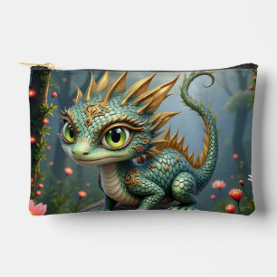 Pochette À Accessoires Auren – Petit dragon de la forêt émeraude