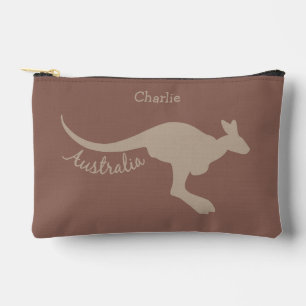 Pochette À Accessoires Australian Kangaroo Nom et couleur personnalisés