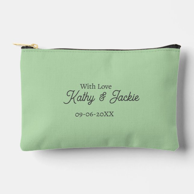 Pochette À Accessoires Avec amour ajouter nom du couple mariage simple mi (Recto)