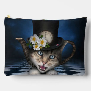 Pochette À Accessoires Awesome Mad Hatter Teapot Chat Conception Whimsica