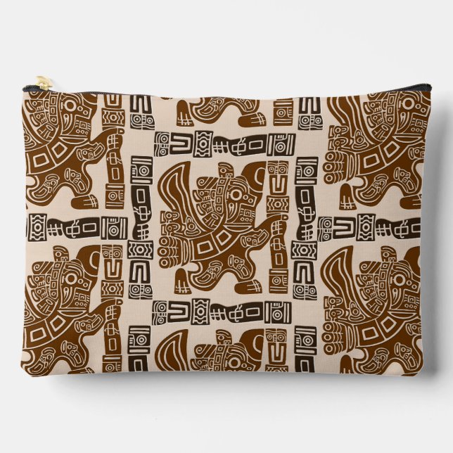 Pochette À Accessoires Aztec Eagle Guerrier Tribal Art antique (Recto)