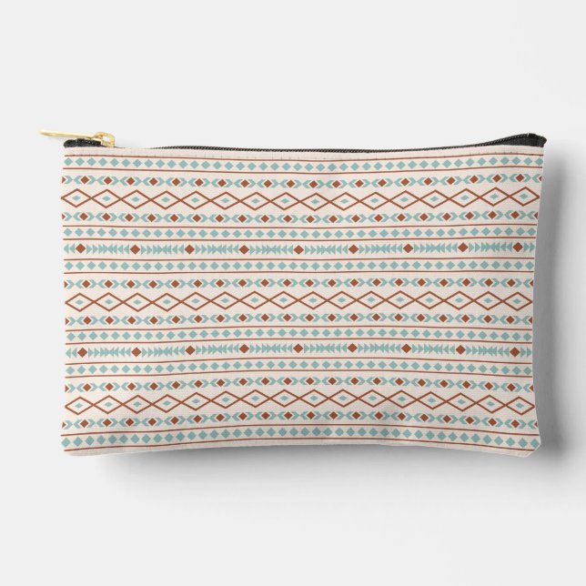 Pochette À Accessoires Aztec Formes Motif rouille crème Turquoise (Recto)