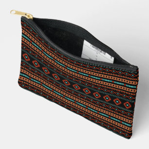 Pochette À Accessoires Aztec Rusts Turquoise Noir Motifs mélangés Motif