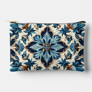 Pochette À Accessoires Azulejo Porcelain Carrelage bleu Motif méditerrané
