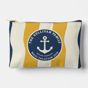 Pochette À Accessoires Badge Rétro de Vacances en Famille à l'Ancre Naúti