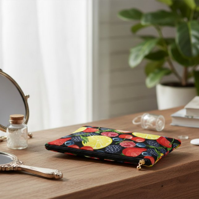 Pochette À Accessoires Baies et tranches de citrus  (Créateur téléchargé)