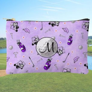 Pochette À Accessoires Balle de golf violette et chariots à monogramme pe