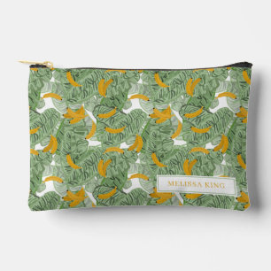Pochette À Accessoires Banane tropicale moderne vert Voyage Motif