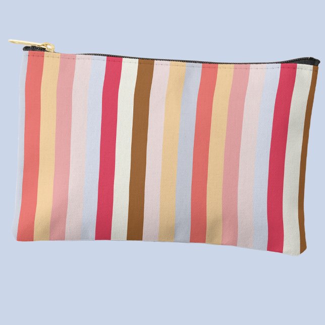Pochette À Accessoires Bande de bonbons Pastel moderne (Modern pastel candy stripe zip bag)